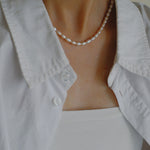 Minimalist Rice Pearl Beaded Necklace-Gembea Jewelry