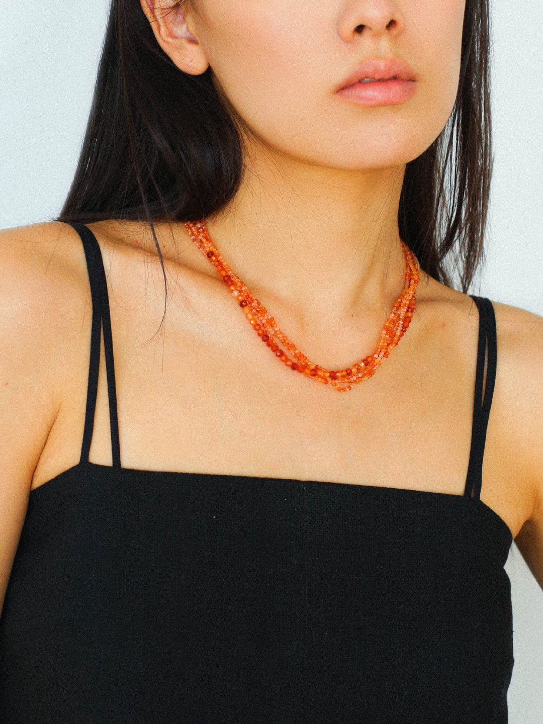 Gembea Jewelry Mini Green Orange Agate Necklace