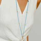 Spring Heartbeat Blue Turquoise Baroque Necklace - Gembea Jewelry