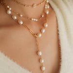 Overlay Natural Pearl Pendant Necklace - Gembea Jewelry