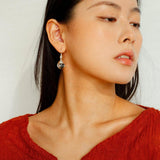 Red and Green Agate Gourd Ear Hook Earrings - Gembea Jewelry