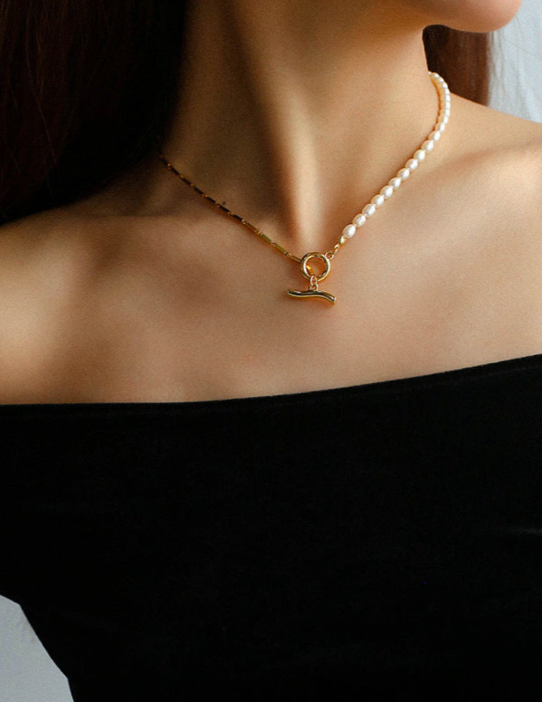 Gembea Jewelry Y-shaped Pearl Chain Necklace
