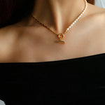 Gembea Jewelry Y-shaped Pearl Chain Necklace