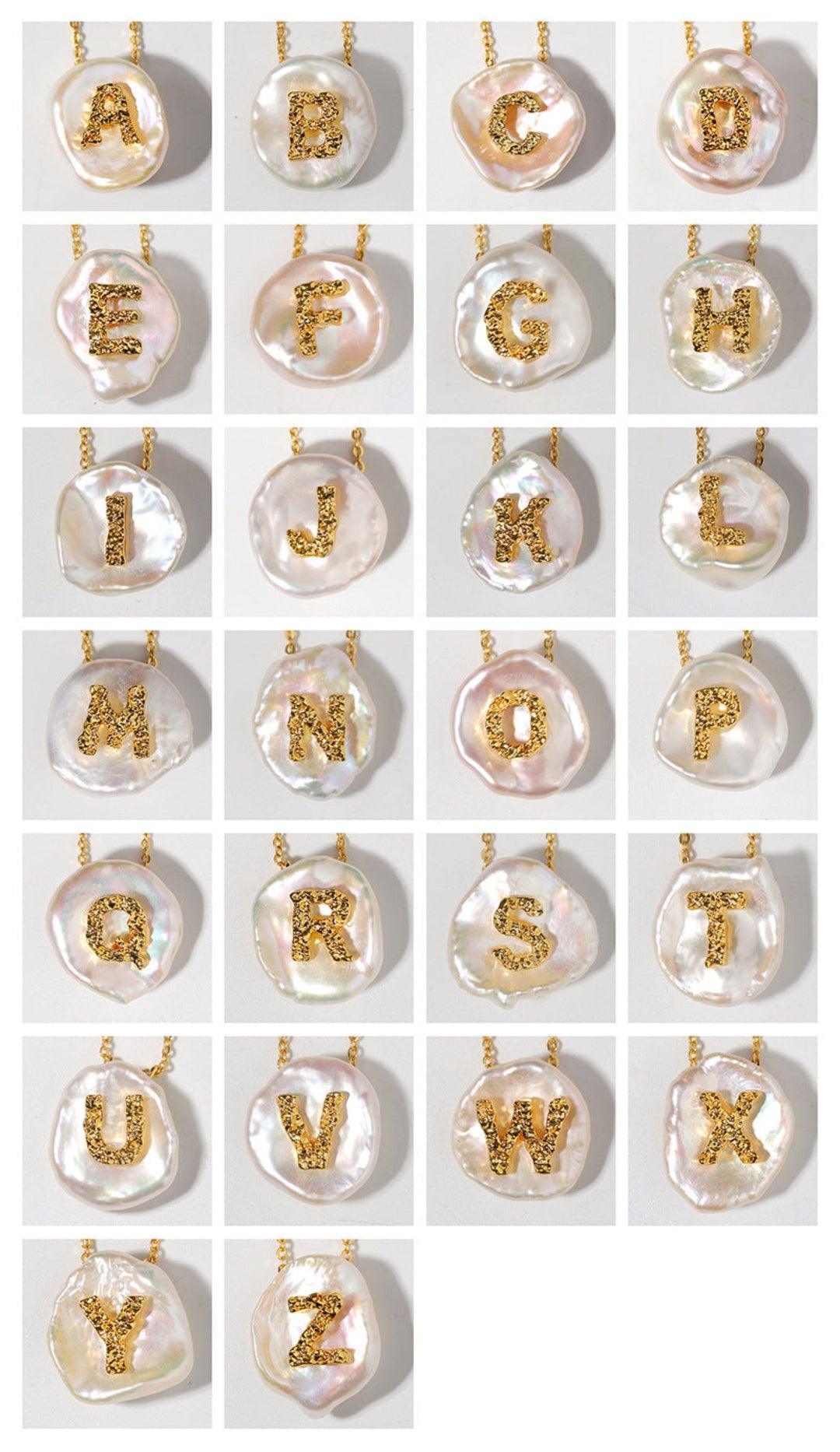 Petal Baroque Pearl 26-Letter Earrings - Gembea Jewelry