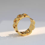 Wide Version Watch Chain Metal Open Ring - Gembea Jewelry