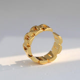 Wide Version Watch Chain Metal Open Ring - Gembea Jewelry