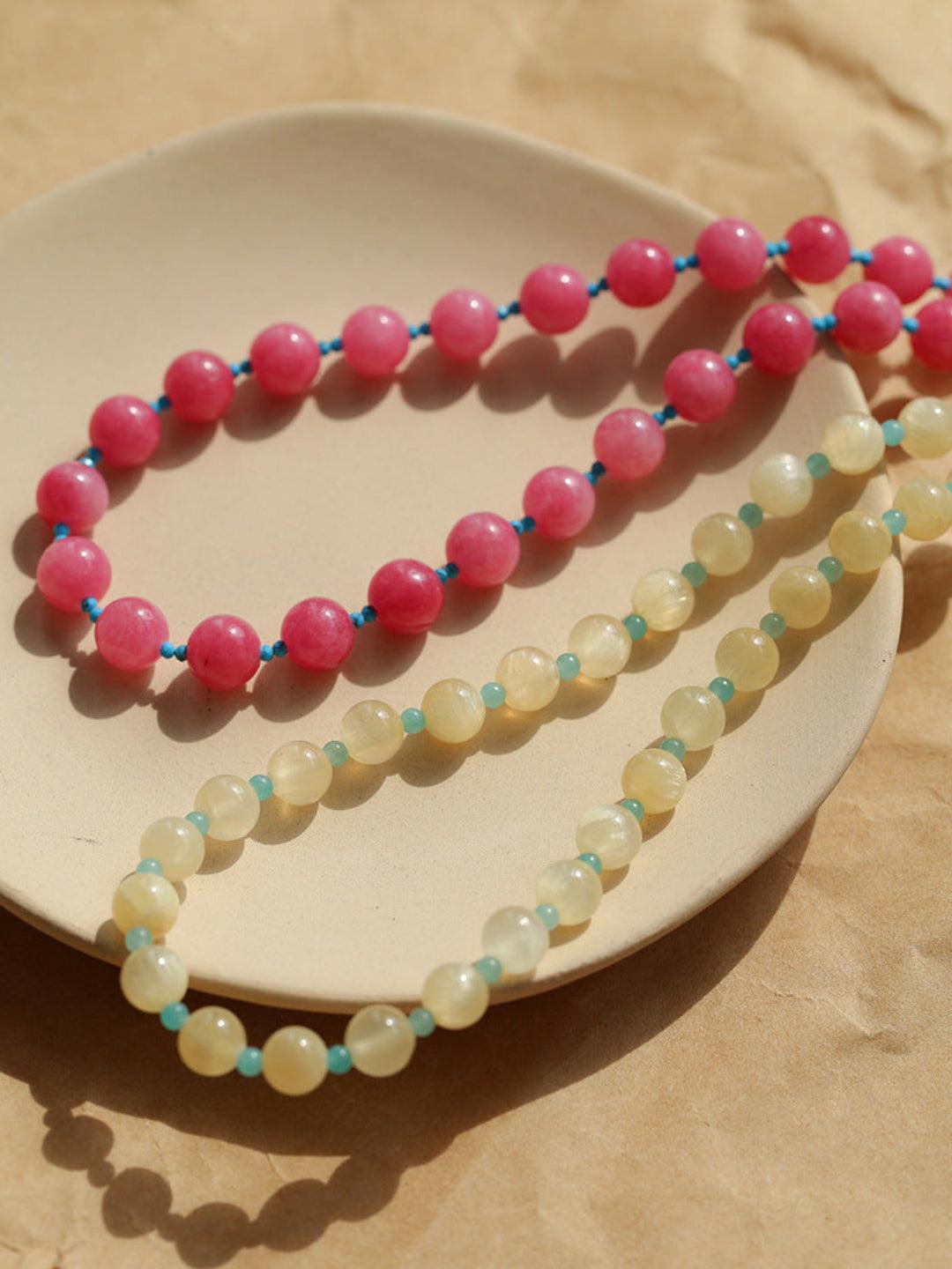 Spring Heartbeat Rose Red Gemstone Necklace - Gembea Jewelry