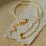 Small Golden Ball Rice Pearl Necklace - Gembea Jewelry