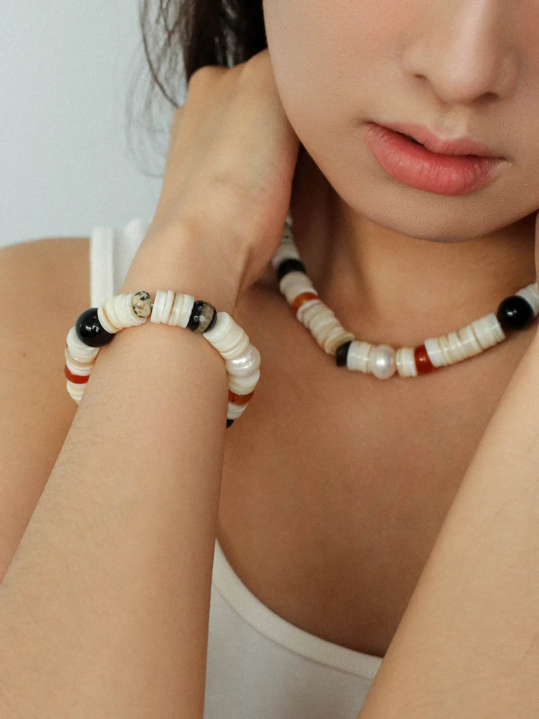 Sea's Embrace Mother of Pearl Beaded Bracelet