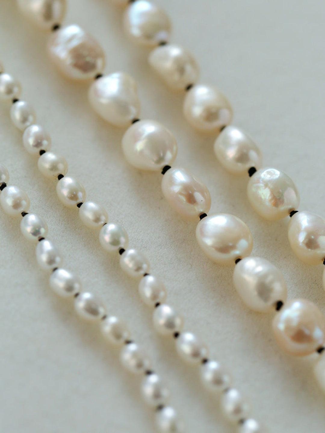Baroque Rice Pearl Beaded Necklace - Gembea Jewelry