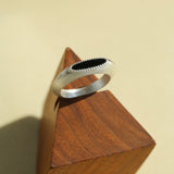 Gembea Jewelry Silver Brushed Oval Natural Stone Ring