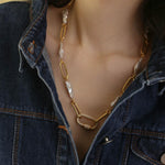 Baroque Pearl Chain Necklace - Gembea Jewelry