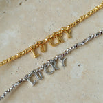 Laser Bead Lucky Letter Bracelet