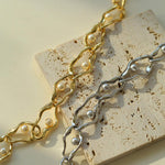 Geometric Twist Artificial Pearl Chain Necklace - Gembea Jewelry