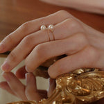 Love and the City Pearl Double Wrapped Ring - Gembea Jewelry
