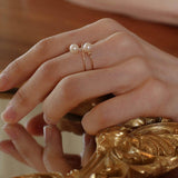 Love and the City Pearl Double Wrapped Ring - Gembea Jewelry