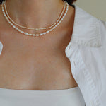 Minimalist Rice Pearl Beaded Necklace-Gembea Jewelry