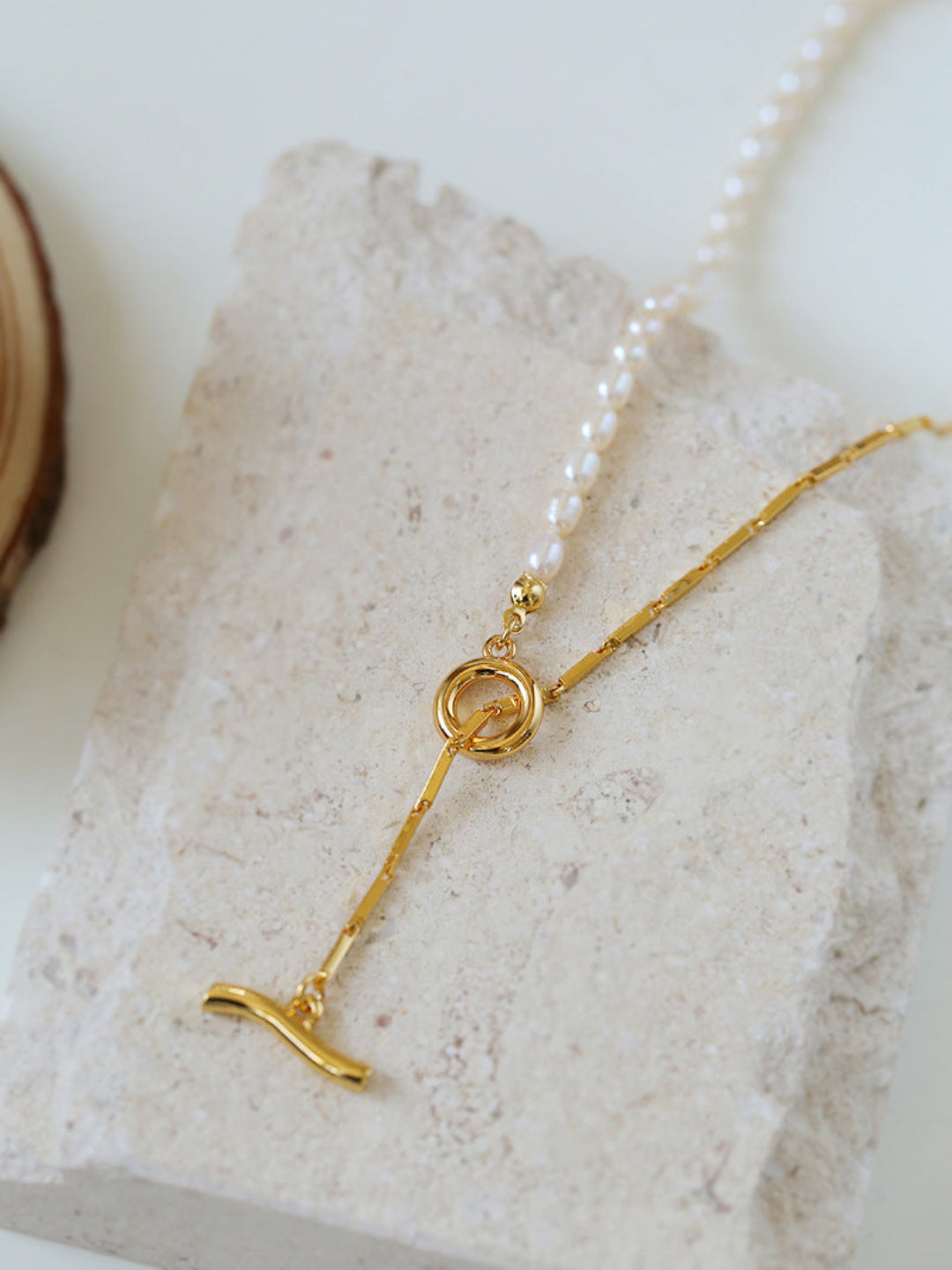 Gembea Jewelry Y-shaped Pearl Chain Necklace