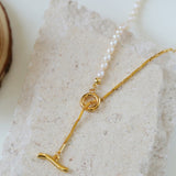 Gembea Jewelry Y-shaped Pearl Chain Necklace