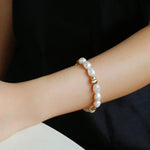Magnetic Buckle Irregular Metal Pearl Bracelet - Gembea Jewelry