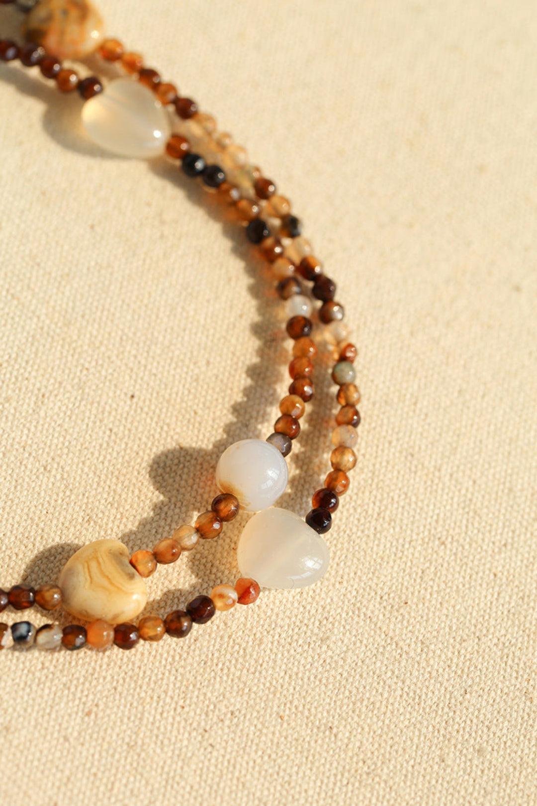 Spring Heartbeat Natural Stone Necklace - Gembea Jewelry