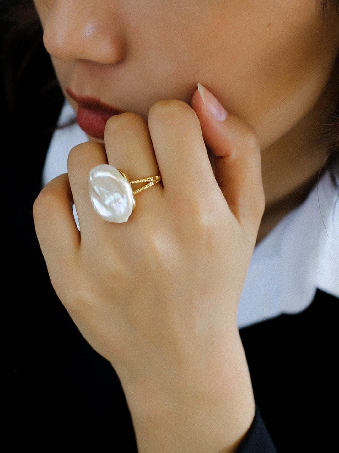 Petals Baroque Pearl Ring - Gembea Jewelry