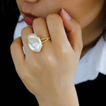 Petals Baroque Pearl Ring - Gembea Jewelry