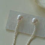 Long Rice Pearl Drop Earrings - Gembea Jewelry