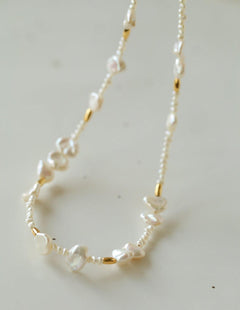 Simple Freshwater Rice Pearl Necklace - Gembea Jewelry