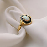 Vintage S925 Silver Synthetic Gemstone Ring - Gembea Jewelry
