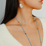 Spring Heartbeat Blue Turquoise Baroque Earrings - Gembea Jewelry