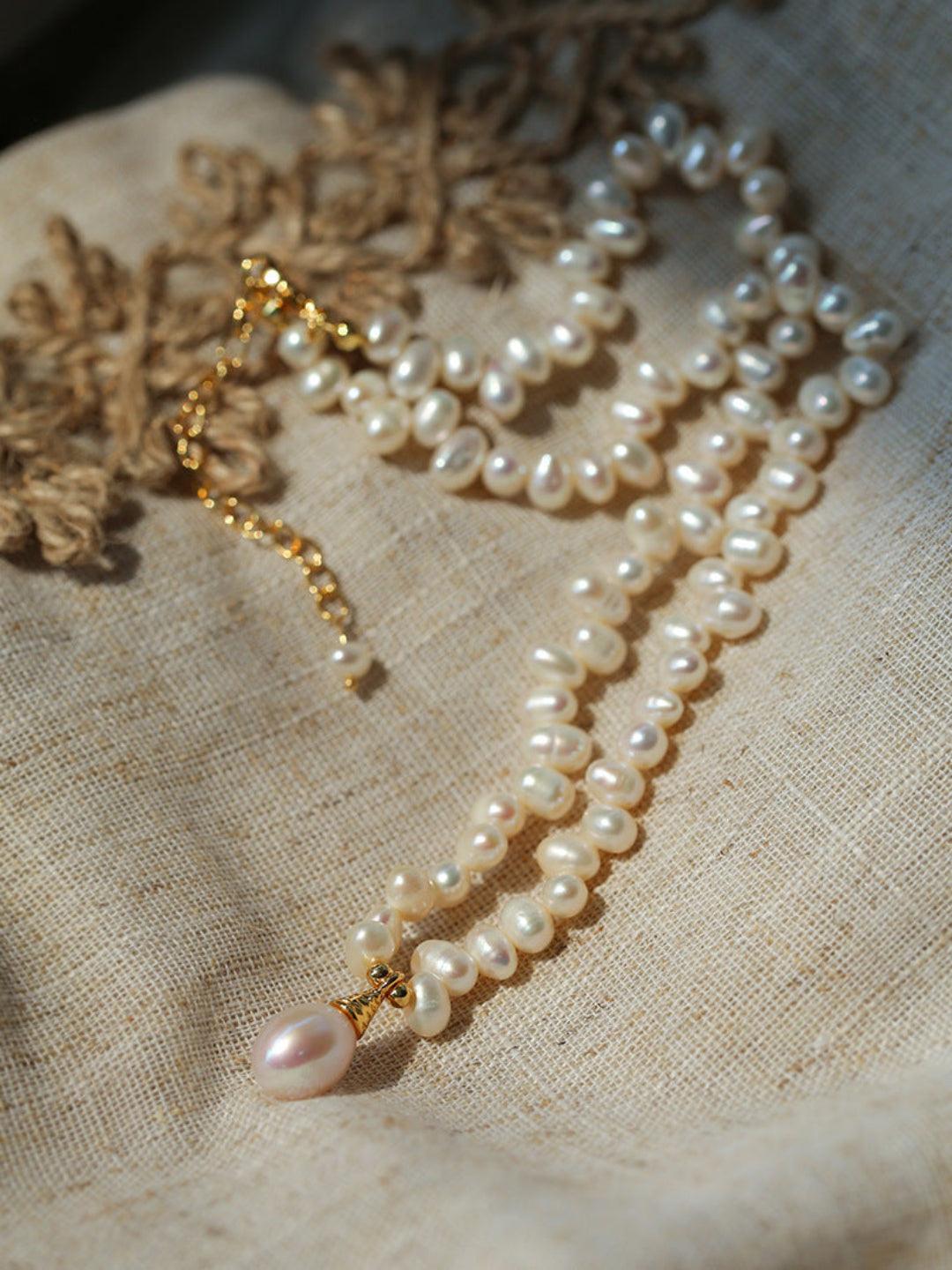 Classic Misplaced Pearl Necklace - Gembea Jewelry