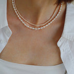 Minimalist Rice Pearl Beaded Necklace-Gembea Jewelry
