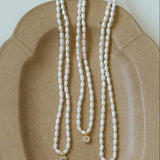 Zircon Pendant Pearl Beaded Necklace - Gembea Jewelry