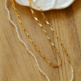 Overlay Natural Pearl Pendant Necklace - Gembea Jewelry
