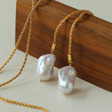 Twist Chain Baroque Pearl Necklace - Gembea Jewelry