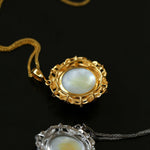Hollow Seawater Mabe Pearl Pendant Necklace - Gembea Jewelry