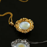 Hollow Seawater Mabe Pearl Pendant Necklace - Gembea Jewelry