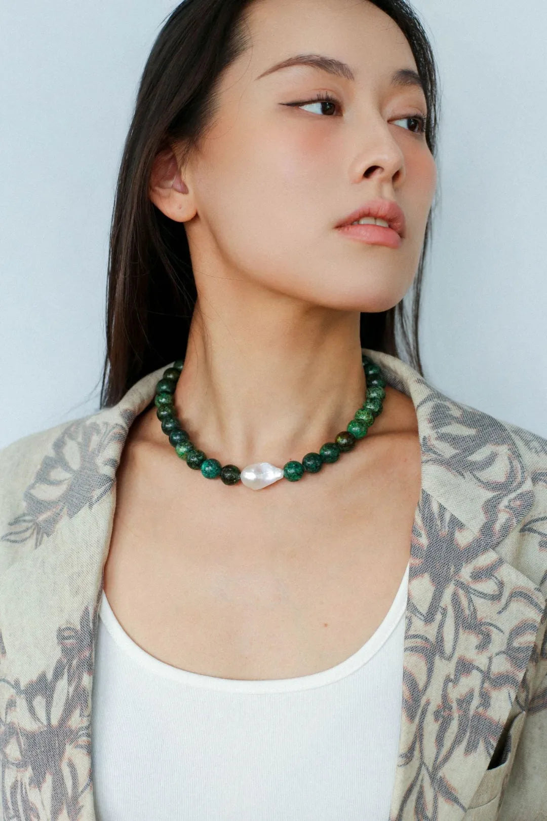 Baroque Pearl African Turquoise Beaded Necklace