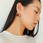Simple Enamel Glaze Curved Hoop Earrings - Gembea Jewelry