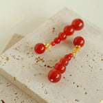 Graded Black and Red Agate Drop Earrings - Gembea Jewelry