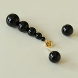 Graded Black and Red Agate Drop Earrings - Gembea Jewelry