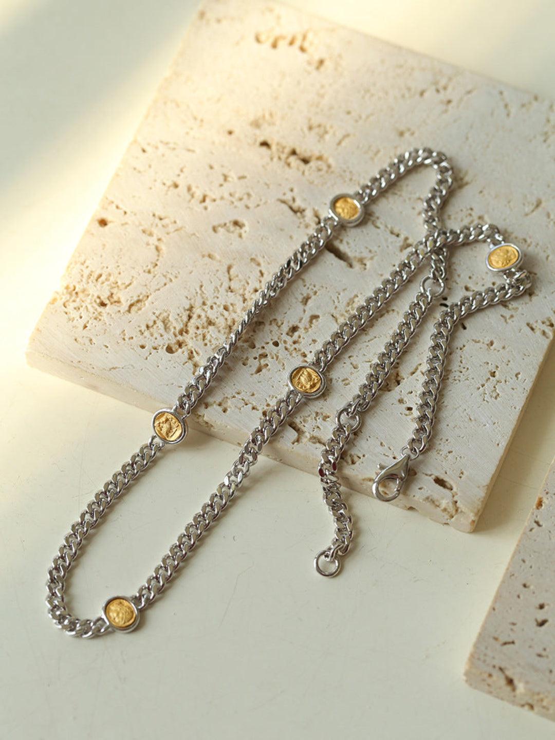Athena Old Coin Chain Necklace - Gembea Jewelry