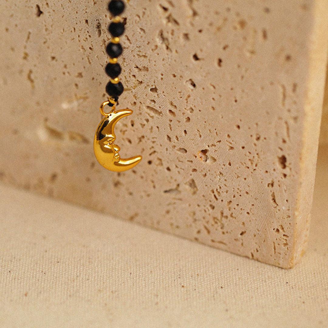 Long Black Agate Baroque Pearl Necklace - Gembea Jewelry