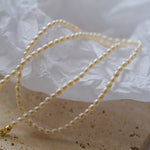 Minimalist Rice Pearl Beaded Necklace-Gembea Jewelry