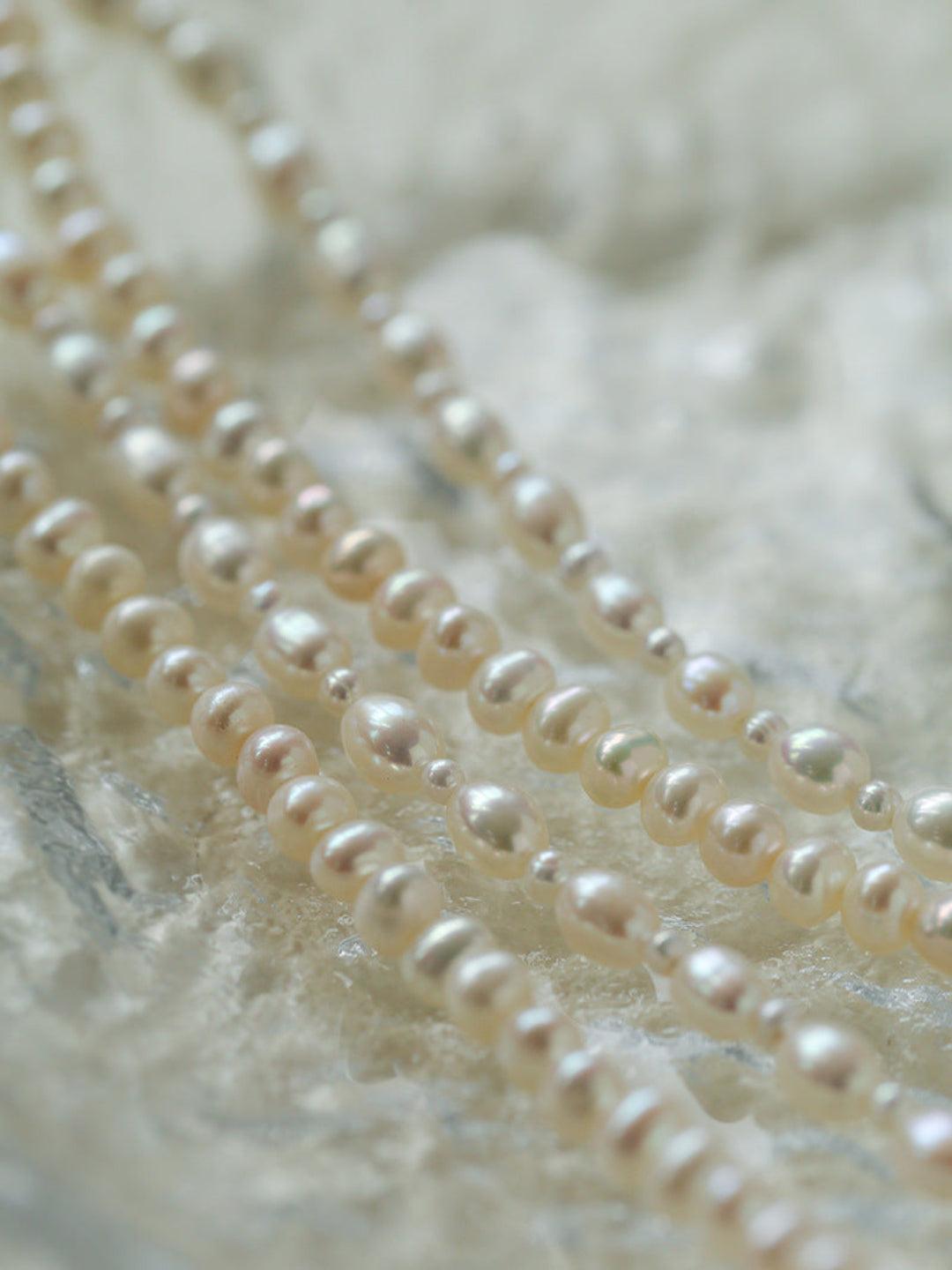 Pull Double Layers Beaded Pearl Necklace - Gembea Jewelry