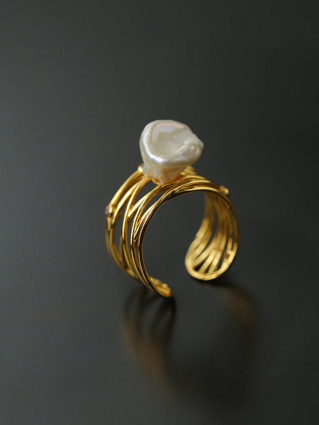 Multilayer Sterling Silver Pearl Ring - Gembea Jewelry