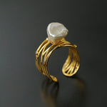 Multilayer Sterling Silver Pearl Ring - Gembea Jewelry