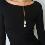 Twist Chain Baroque Pearl Necklace - Gembea Jewelry