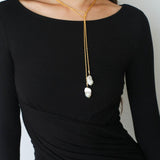 Twist Chain Baroque Pearl Necklace - Gembea Jewelry
